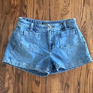 J. Crew patch-pocket short in denim, size 4